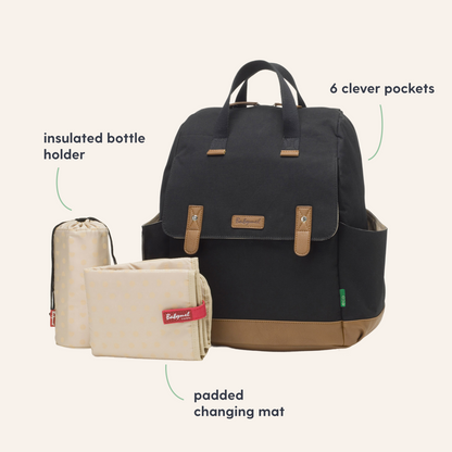Babymel Robyn Eco Convertible Backpack - Black