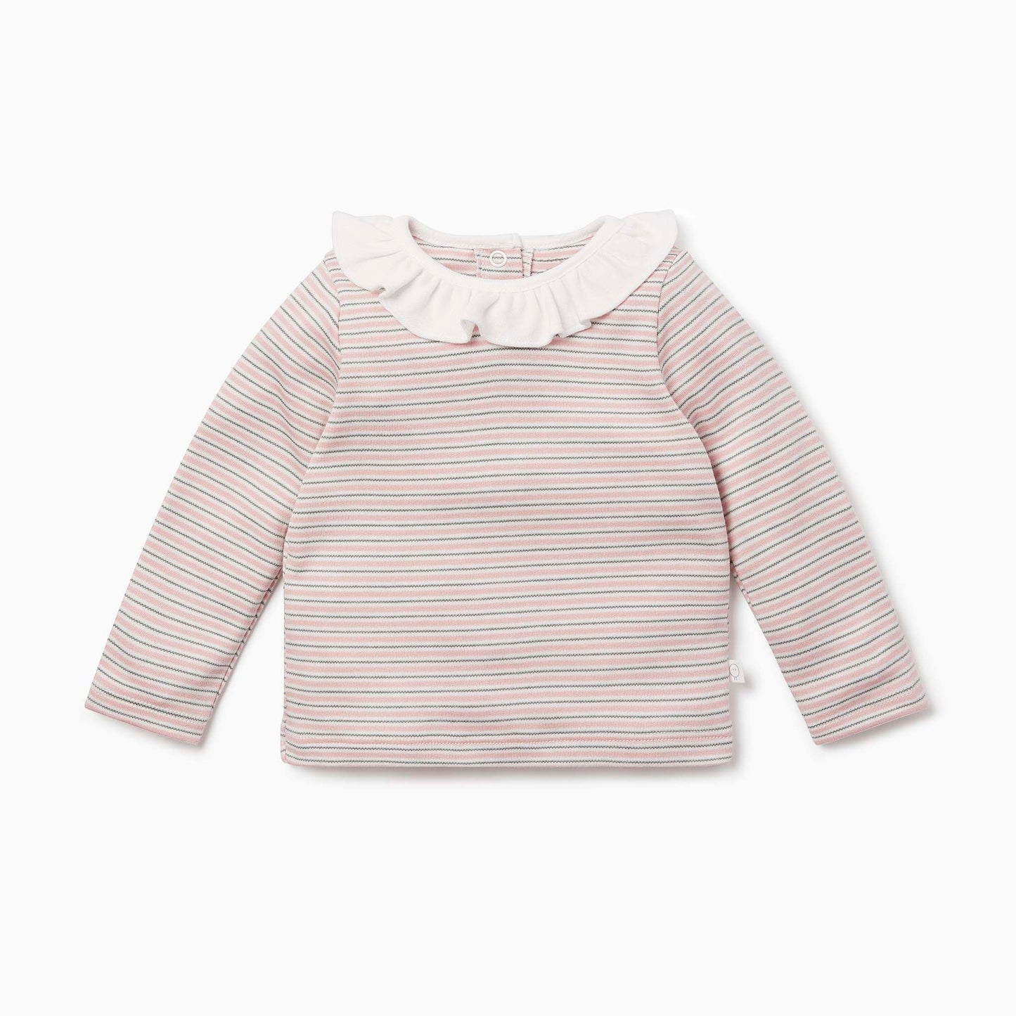 Blush & Khaki Stripe Ruffle T-Shirt & Leggings Set