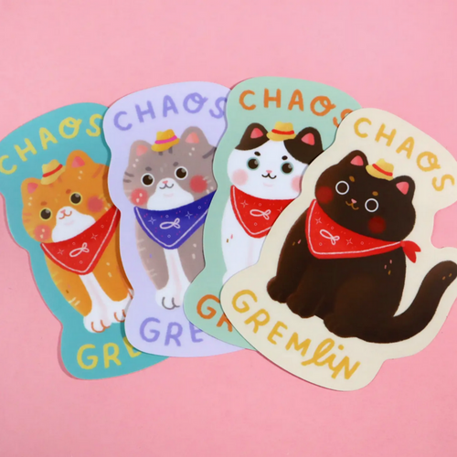 Chaos Gremlin Cat Sticker -Vica Lew