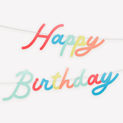 Bright Happy Birthday Garland Set + Number Set