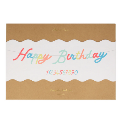 Bright Happy Birthday Garland Set + Number Set