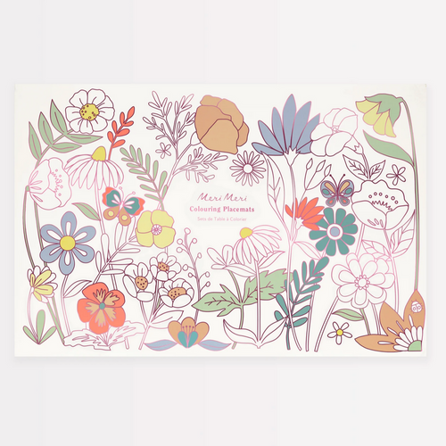 Butterflies & Flowers Colouring Placemats -pk8