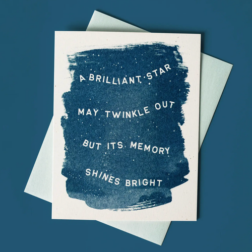 A Brilliant Star May Twinkle Out - Risograph Card