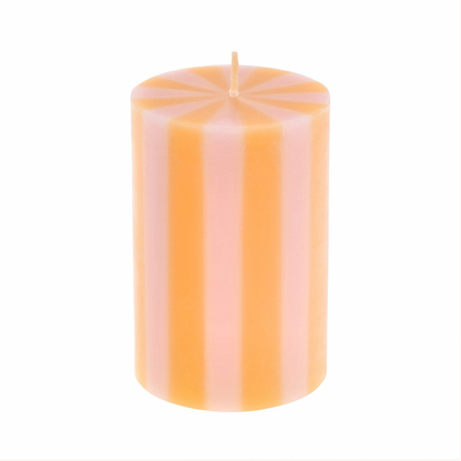 Bright Striped Pillar Candles (x5)