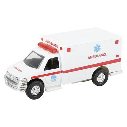 5" Die-Cast Pull Back Rescue Ambulance