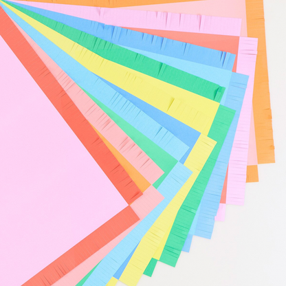 Bright Fringed Paper Placemats (x12)