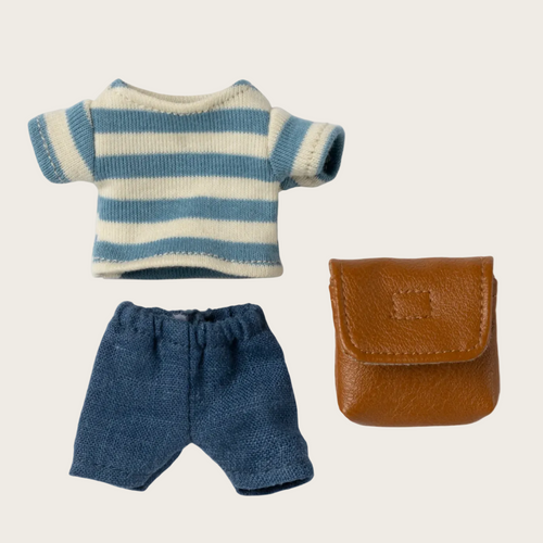 Clothes and bag for Big brother mouse - Brown