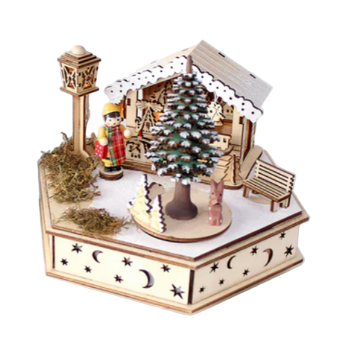Bavarian Music Box with Lights - 2 Assorted