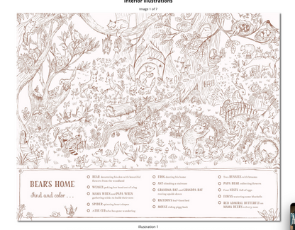 Brown Bear Wood: A Search-and-Find Coloring Book: Over 100 Things to find