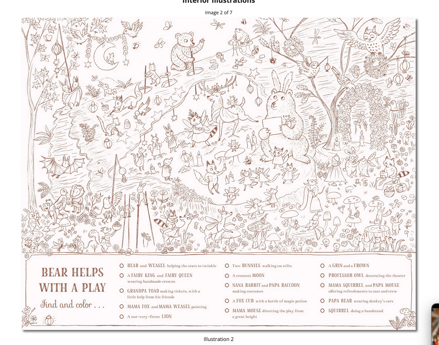 Brown Bear Wood: A Search-and-Find Coloring Book: Over 100 Things to find