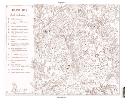 Brown Bear Wood: A Search-and-Find Coloring Book: Over 100 Things to find