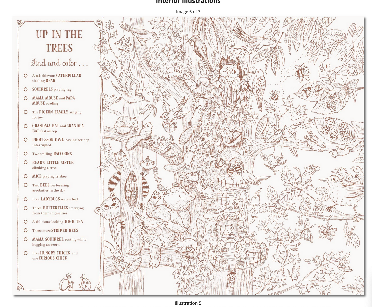 Brown Bear Wood: A Search-and-Find Coloring Book: Over 100 Things to find