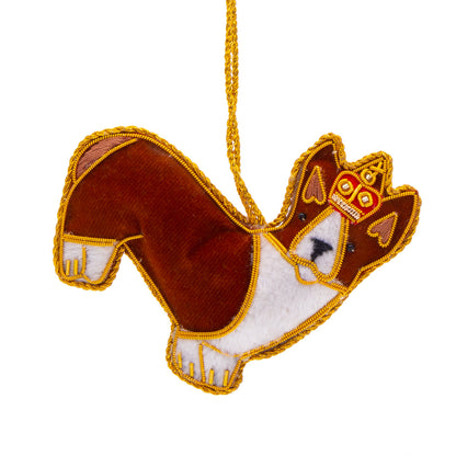 Corgi Dog Stitched Christmas Decoration