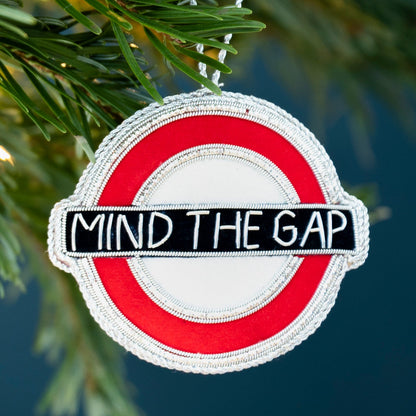 Mind The Gap London Underground Stitched Christmas Decoration