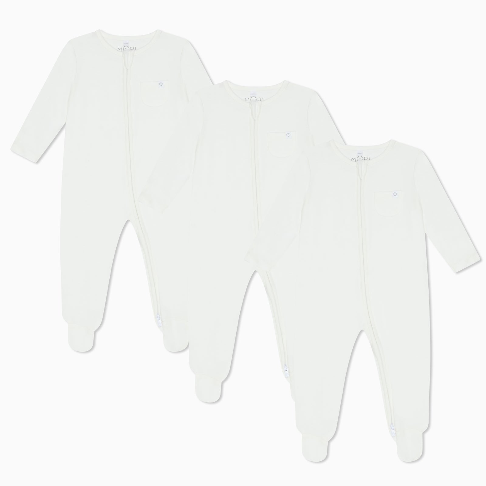Clever Zip Sleepsuit 3 Pack - White