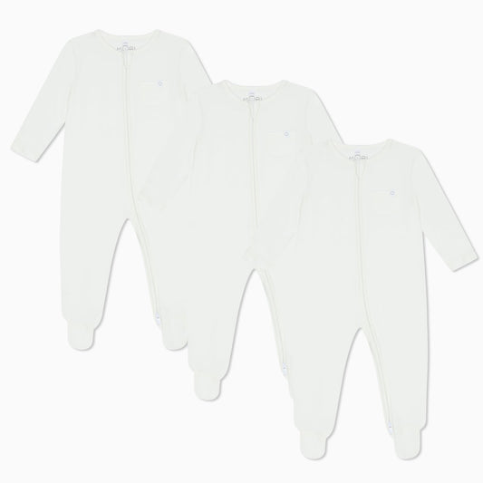 Clever Zip Sleepsuit 3 Pack - White