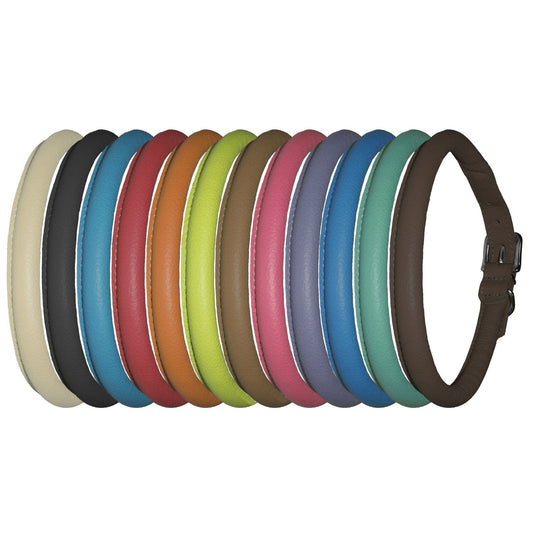 Dog Bar Soft Leather Rolled Collar