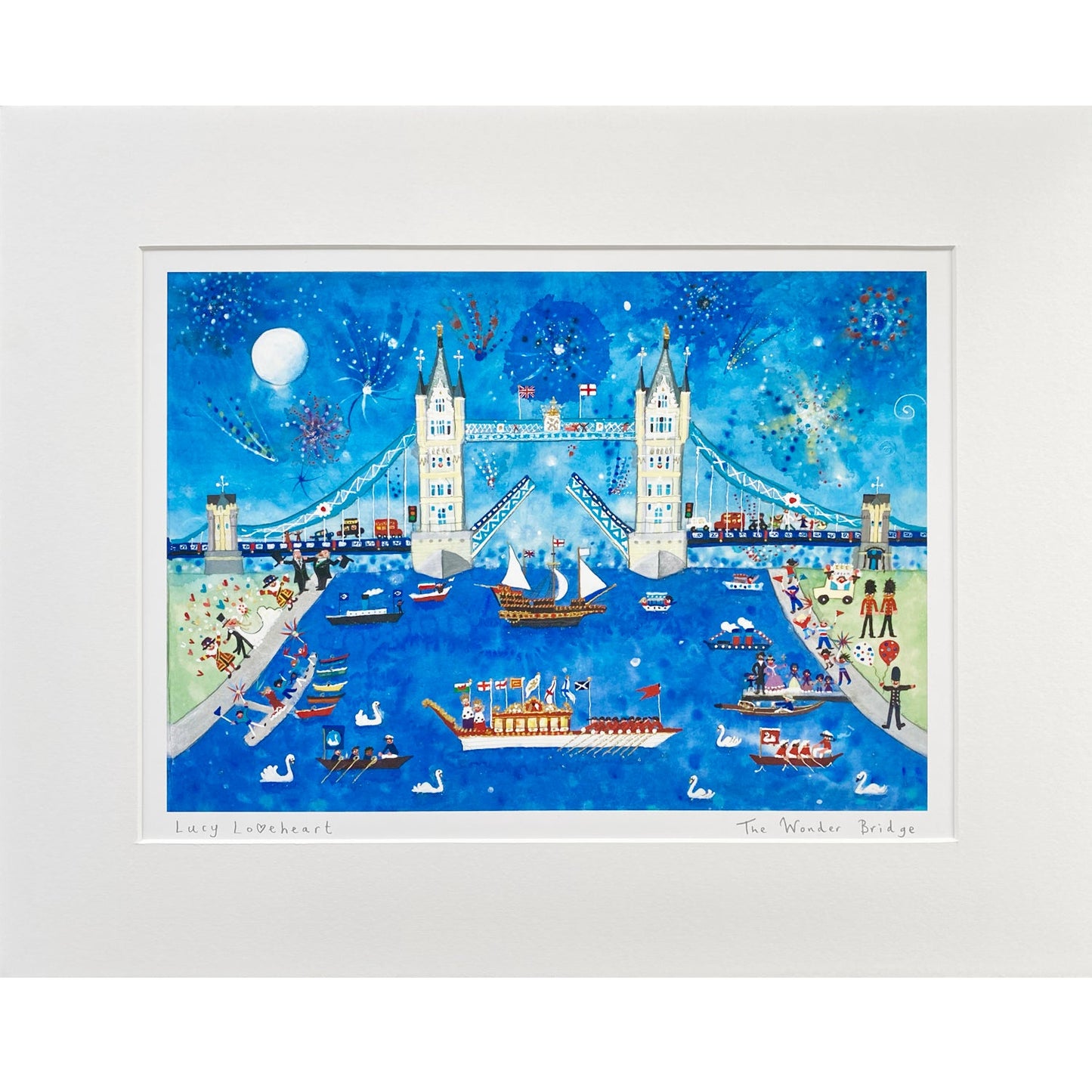 Lucy Loveheart The Wonder Bridge Mounted Art Print A3