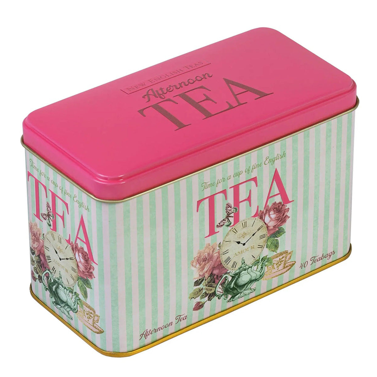 New English Teas - Time For Tea Pink Tin