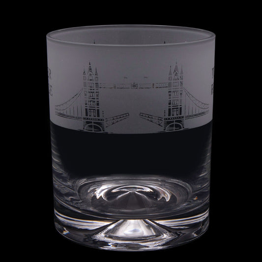 London Tower Bridge Milford Glass Whisky Tumbler