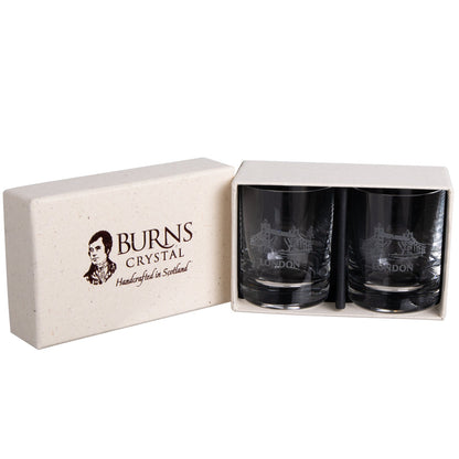Tower Bridge Round Dram Whisky Glasses Boxed Set