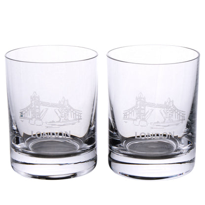 Tower Bridge Round Dram Whisky Glasses Boxed Set