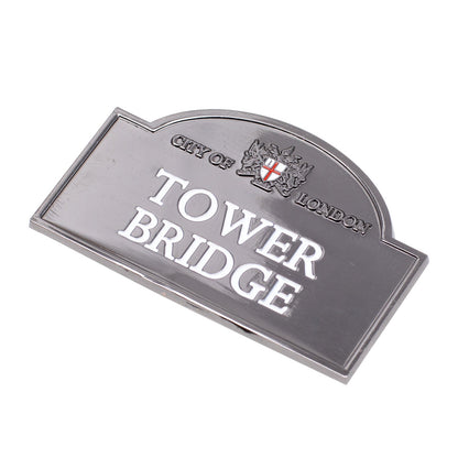 Tower Bridge Sign Chrome Fridge Magnet