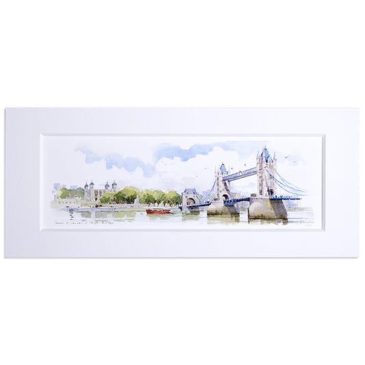Tower Bridge & The Tower of London Mounted Print