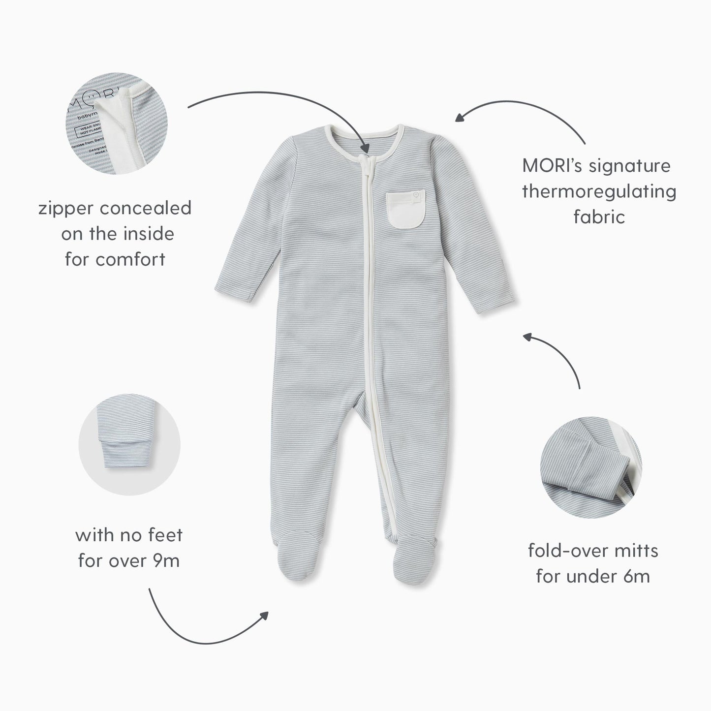 Fox Zip-Up Sleepsuit 4 Pack
