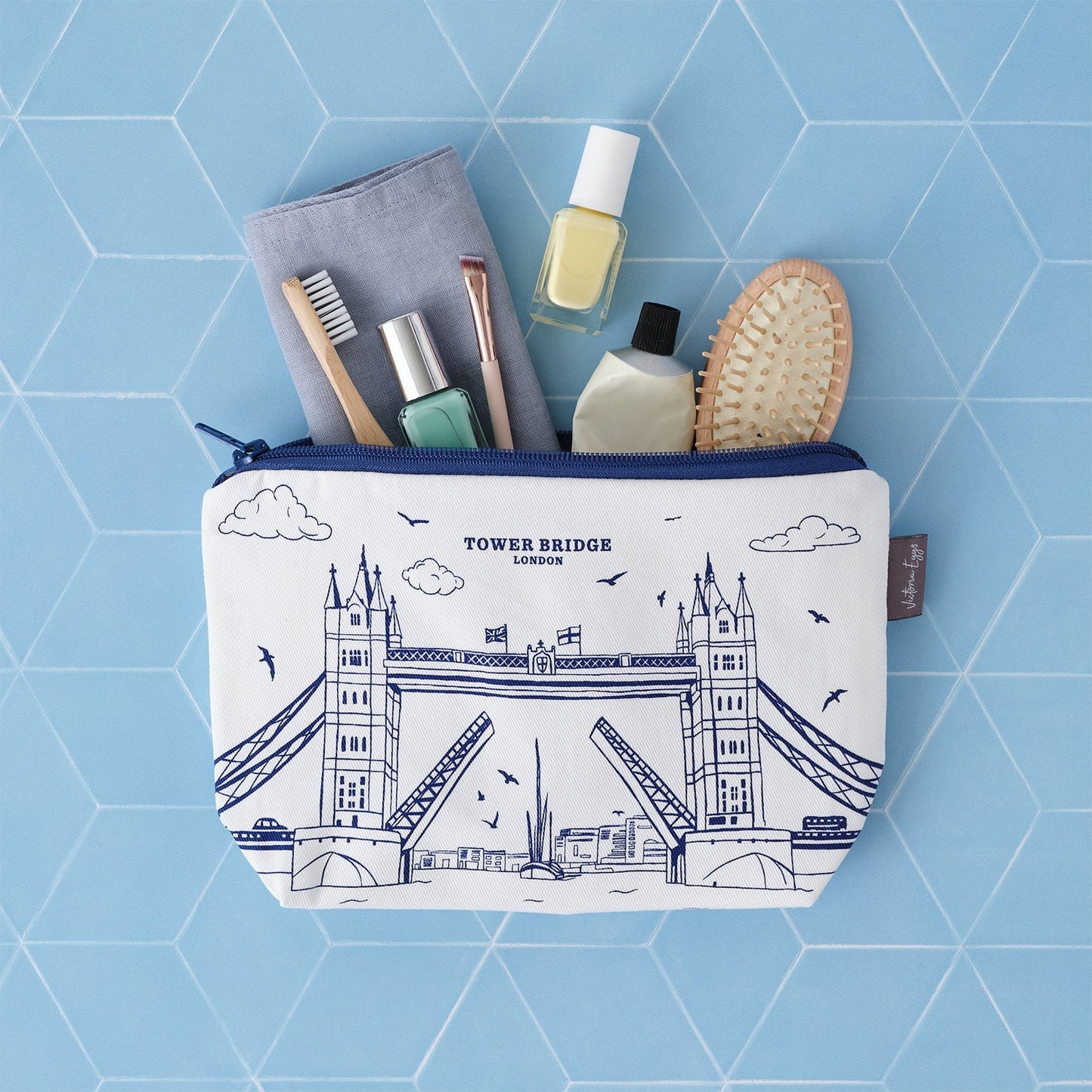 Victoria Eggs Tower Bridge Cosmetic Bag