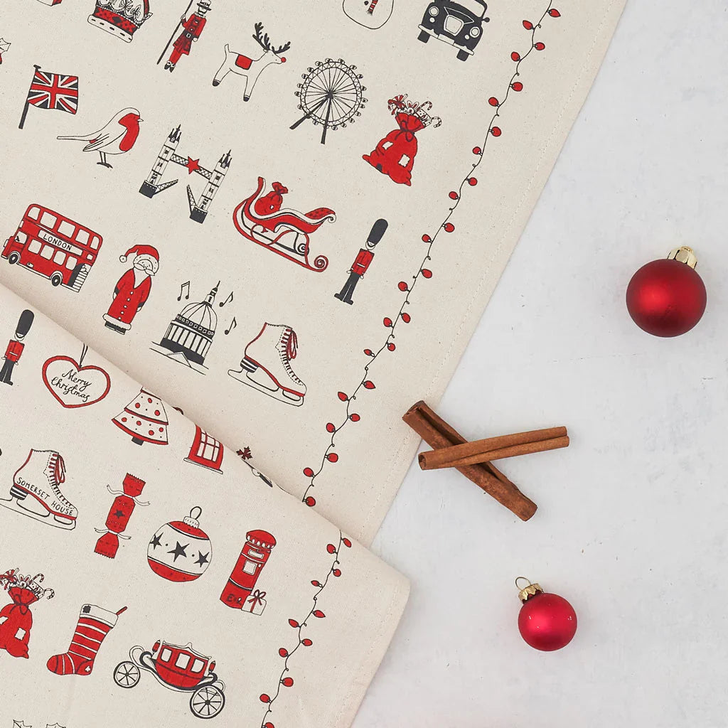 Victoria Eggs London Christmas Tea Towel