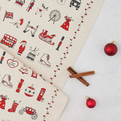 Victoria Eggs London Christmas Tea Towel