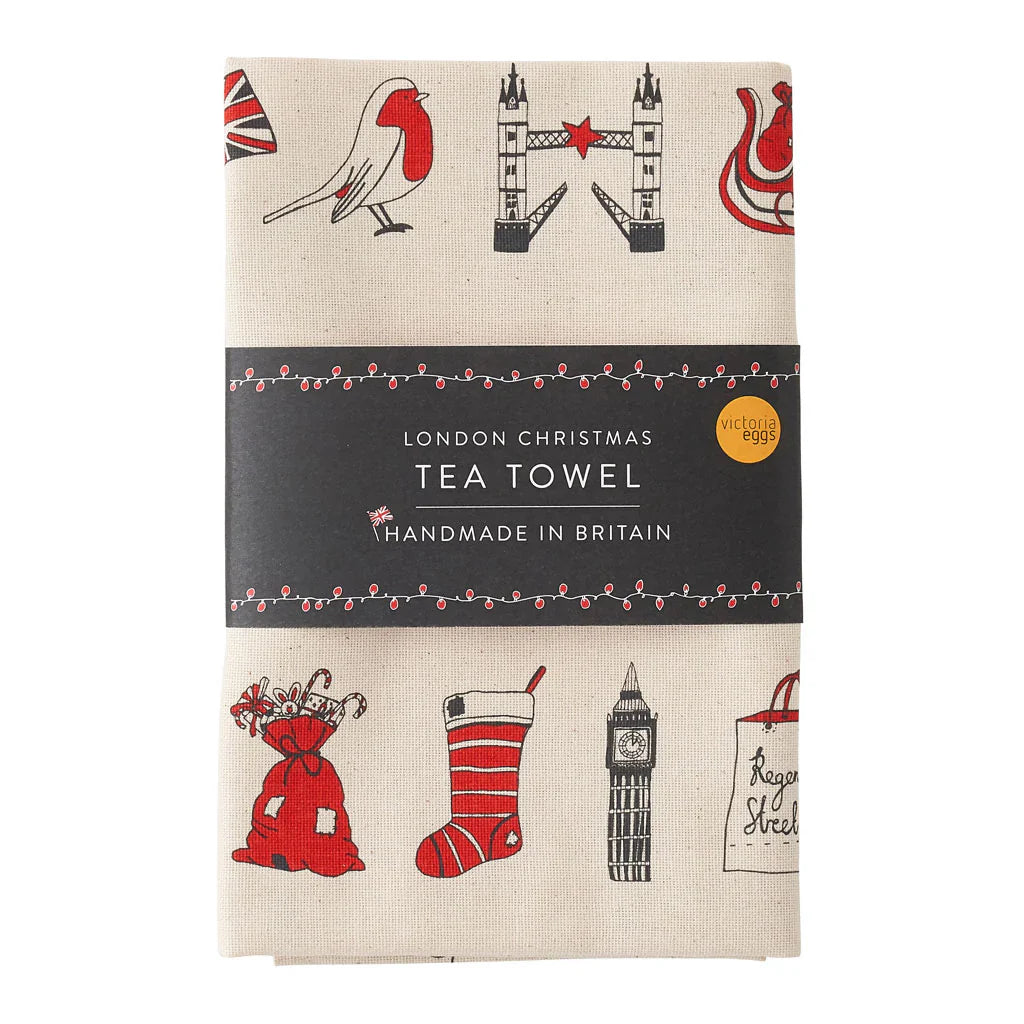 Victoria Eggs London Christmas Tea Towel