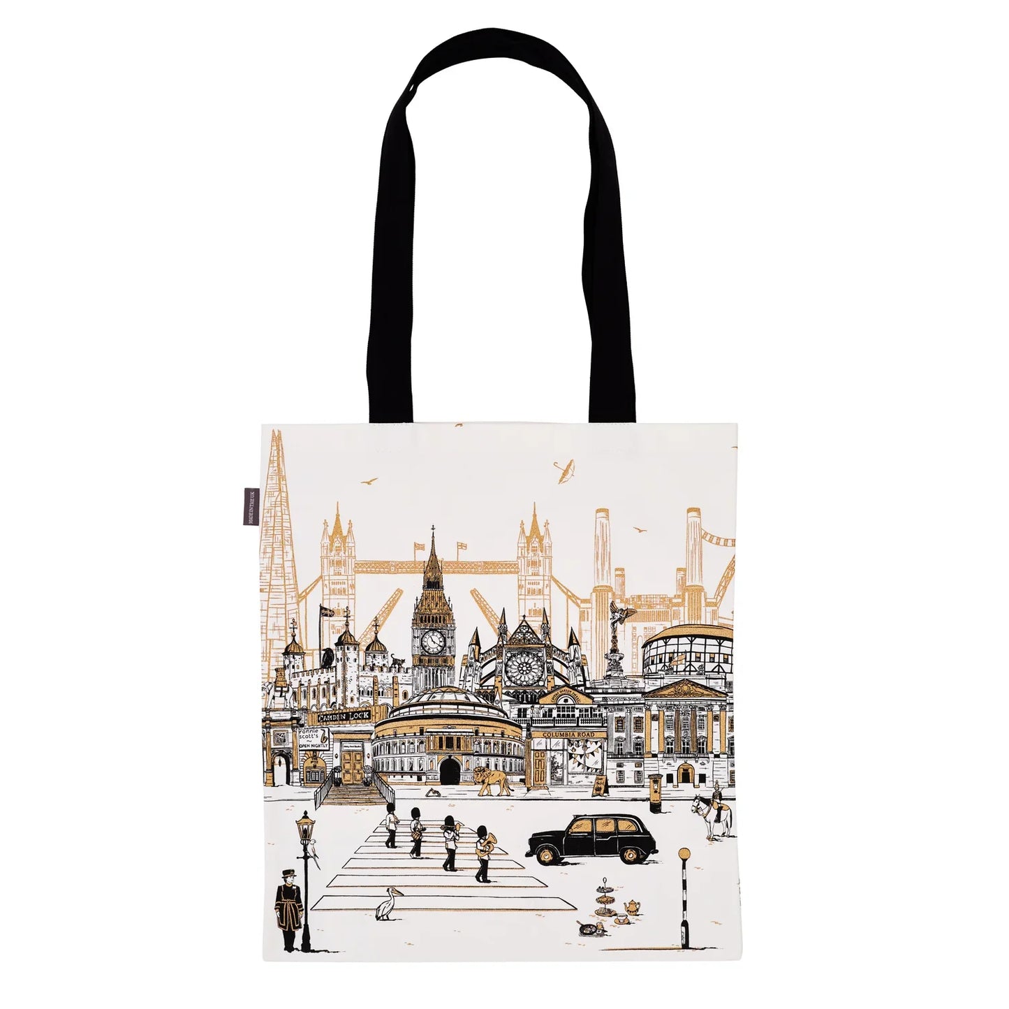 Victoria Eggs Quintessentially London Canvas Tote Bag - White & Gold