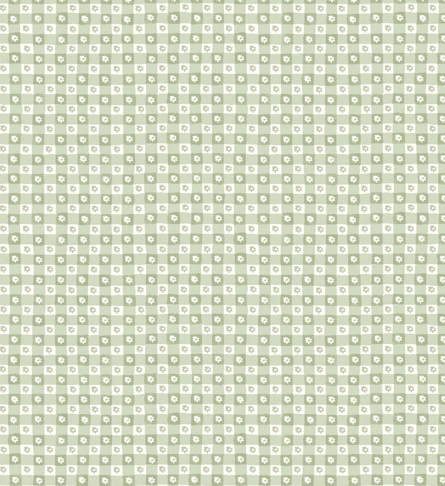 Daisy Gingham Peel & Stick Wallpaper Sample - Green