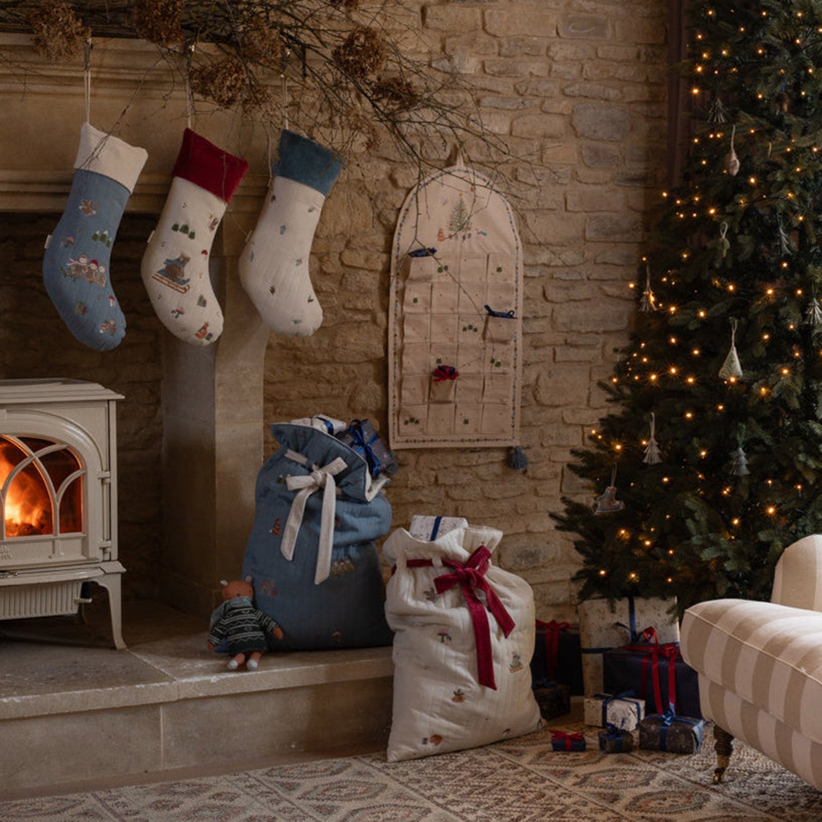 Avery Row Christmas Stocking - Bear Cub