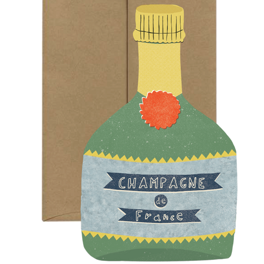 Champagne Card - French Collection Die Cut