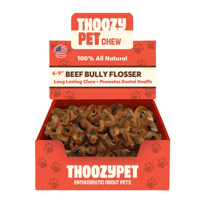 Pet Palette Distribution - ThoozyPet USA-Sourced Beef Bully Flosser Dog Chews 6-9" 15ct