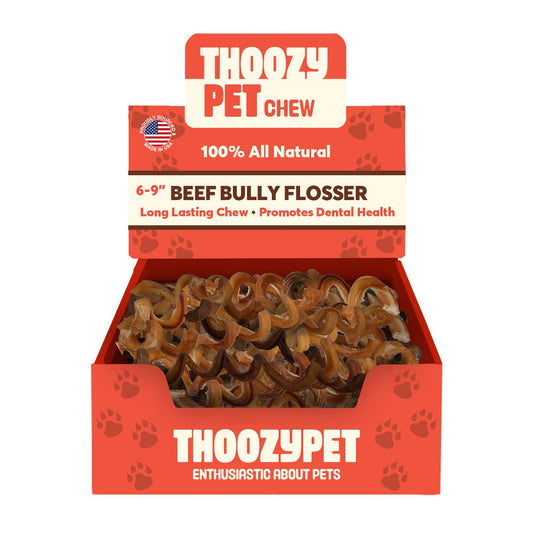Pet Palette Distribution - ThoozyPet USA-Sourced Beef Bully Flosser Dog Chews 6-9" 15ct