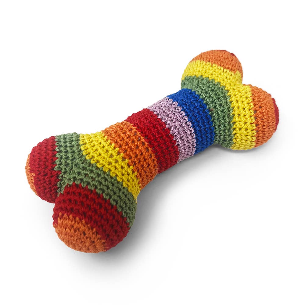 Dogo Pet - Crochet Toy - Rainbow Bone