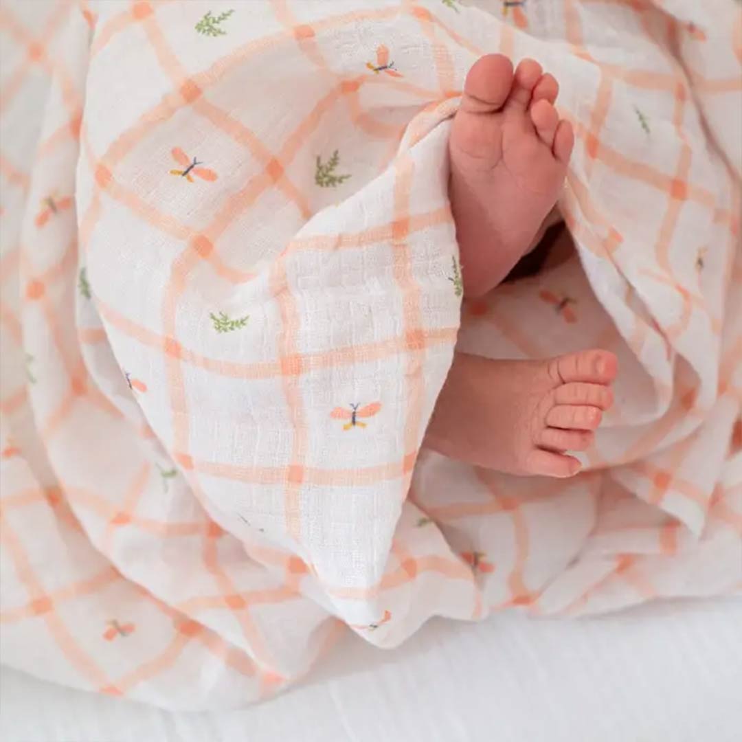 aden + anais Essentials Cotton Muslin Swaddle Blankets - 4 Pack - Country Floral
