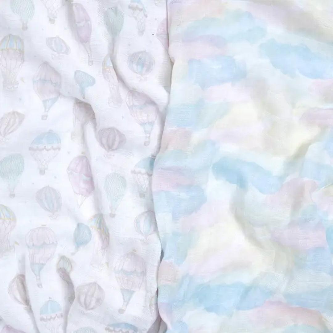 aden + anais Large Organic Cotton Muslin Swaddles 2pk - Above The Clouds