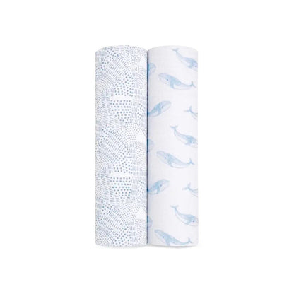aden + anais Organic Cotton Swaddles - 2 Pack - Oceanic