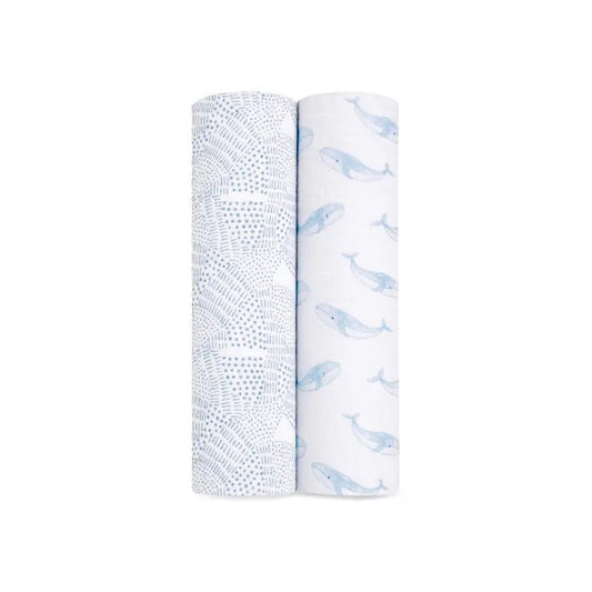 aden + anais Organic Cotton Swaddles - 2 Pack - Oceanic