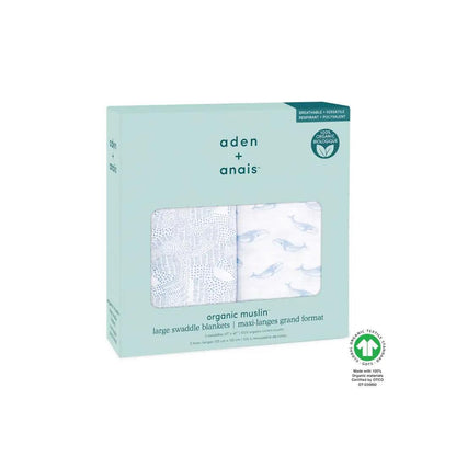 aden + anais Organic Cotton Swaddles - 2 Pack - Oceanic
