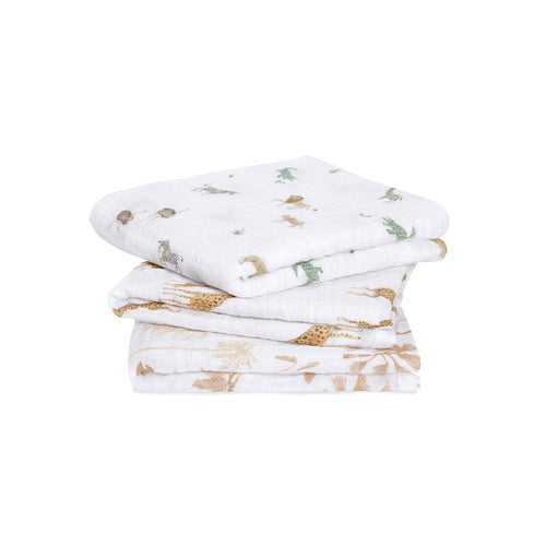 aden + anais Organic Cotton Muslin Squares - 3 Pack - Safari Dreams