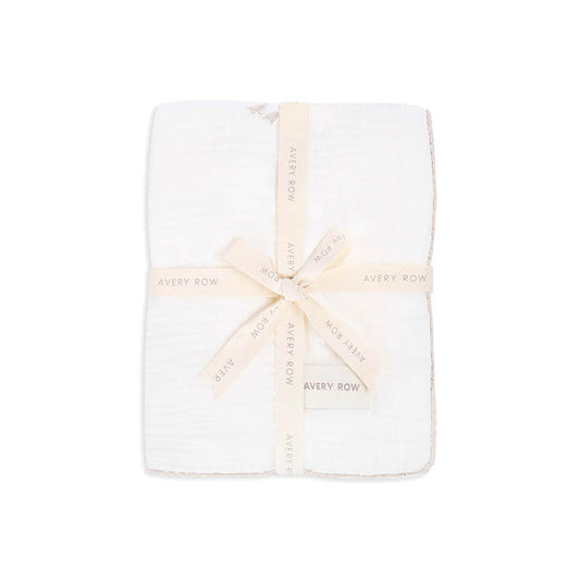Avery Row Embroidered Muslin Blanket - Little Farm