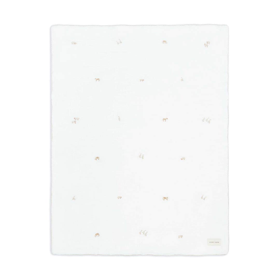 Avery Row Embroidered Muslin Blanket - Little Farm