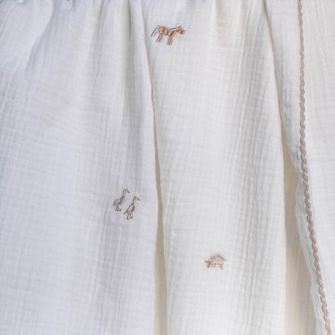 Avery Row Embroidered Muslin Blanket - Little Farm