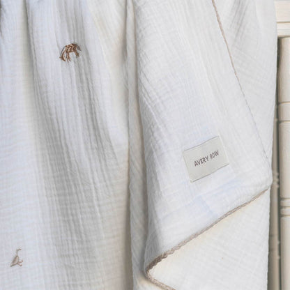 Avery Row Embroidered Muslin Blanket - Little Farm